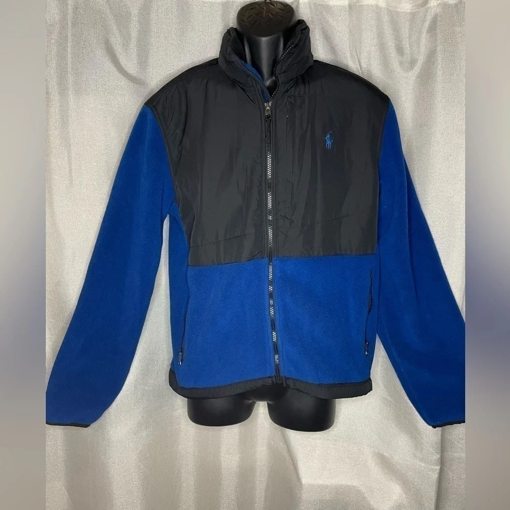 Polo Ralph Lauren Mens Polartec Denali Fleece Hooded Jacket Blue/Black Size S.   - Picture 3 of 10